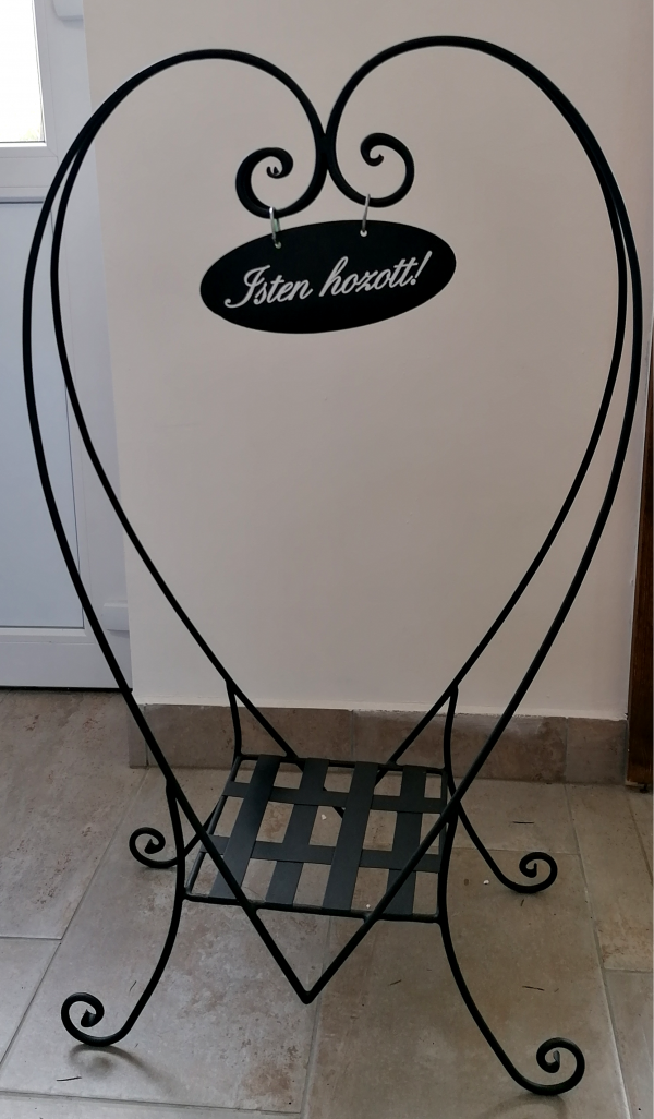 Kovácsolt vas virágtartó "Isten hozott" felirattal - Image 4