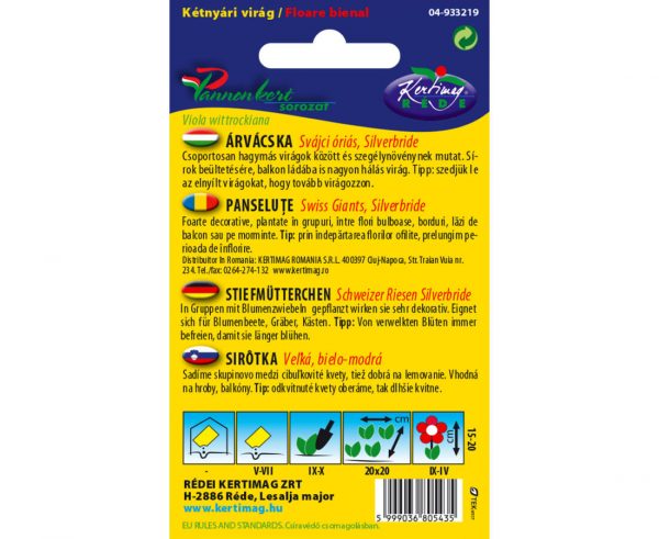 Rédei Kertimag Árvácska vetőmag 0,25g (fehér kék folttal) - Image 3