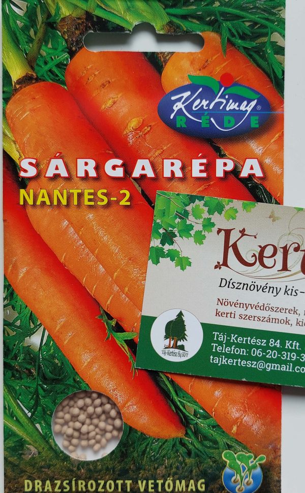 Sárgarépa Nantes 2 drazsírozott vetőmag