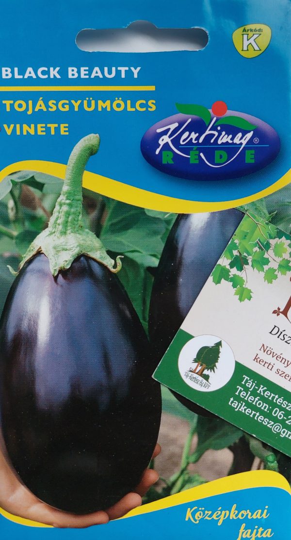 Padlizsán/tojásgyümölcs vetőmag Black beauty 1g.