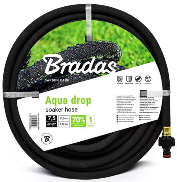 Bradas AQUA-DROP 1/2 colos 7,5 méteres szivárgó és izzadó tömlő kiskertbe