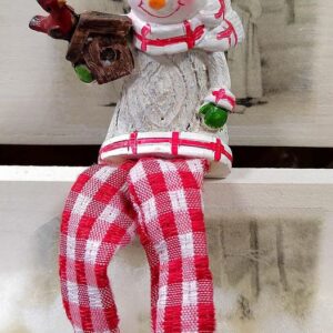 Ülő hóember figura 7 cm