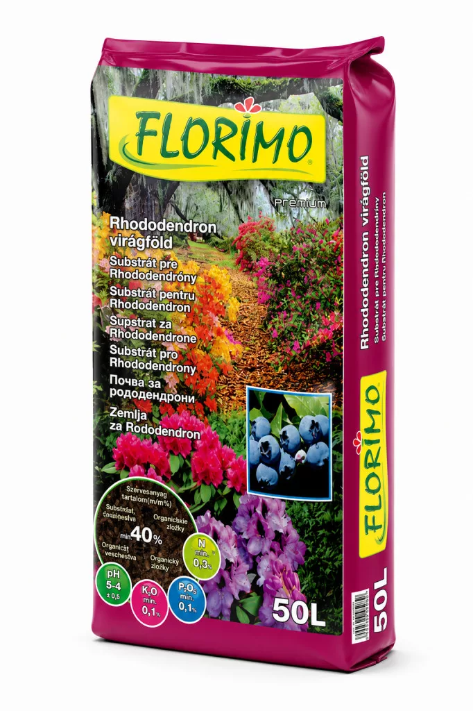 Florimo Rhododendron és Azálea virágföld 50 L nagy zsákos kiszerelés savanyú talajú növényekhez
