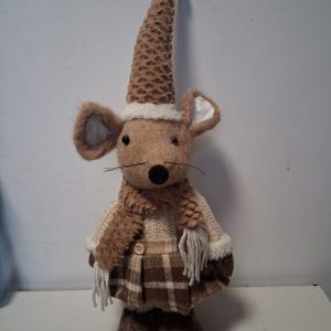 Karácsonyi álló egér bézs 54cm