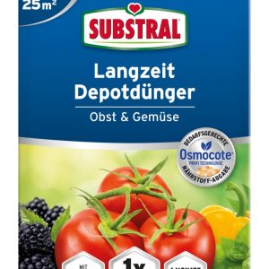Substral Osmocote hosszú hatástartamú trágya zöldségnövények és gyümölcsök számára 0,75kg.